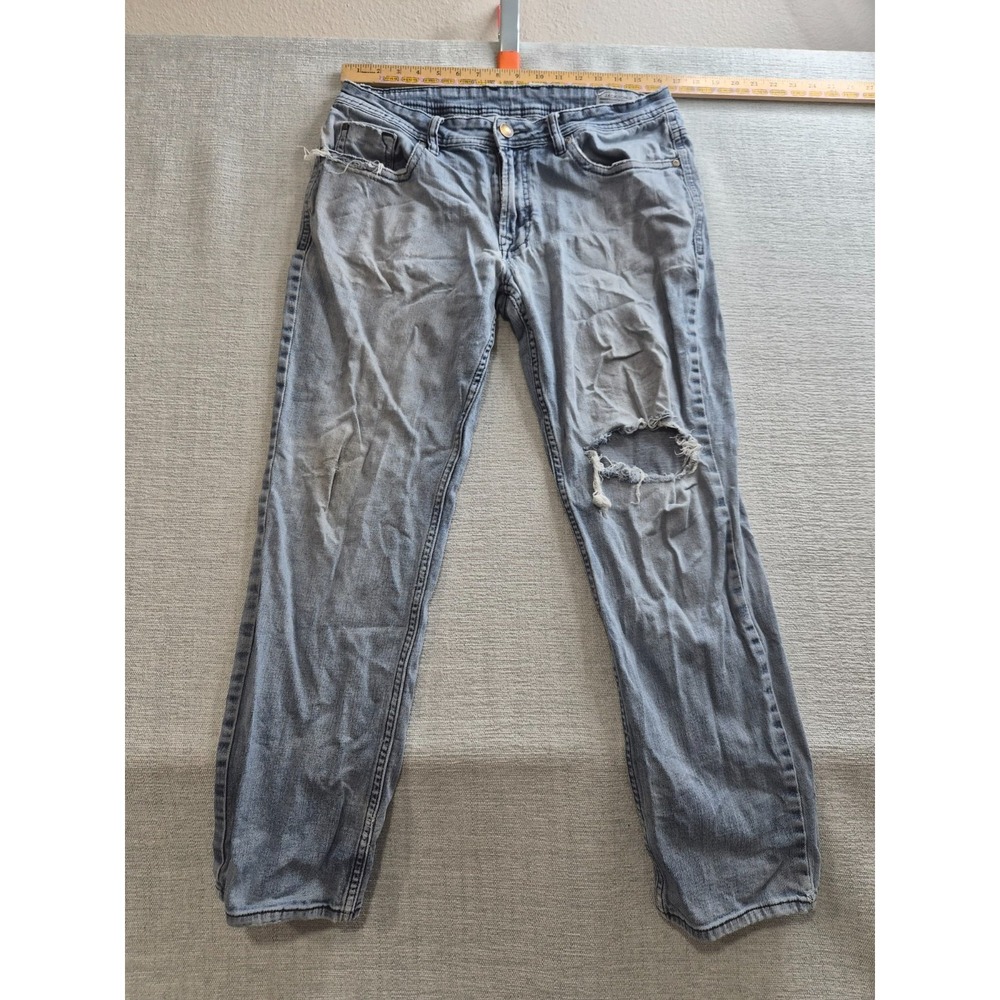 Buffalo David Bitton Jackson-X Jeans Mens 32x30 Blue Cotton Stretch Straight Leg